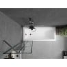 Mexen Next Badewannenabtrennung 1-flügelig 50 x 150 cm, schwarzes Gitter, gebürstetes Gun Gray - 895-050-000-00-77-66