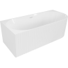 Mexen Gia freistehende Eckbadewanne geriffelt links 150 x 75 cm, weiß glänzend, weißer Überlauf - 52701507500L-20