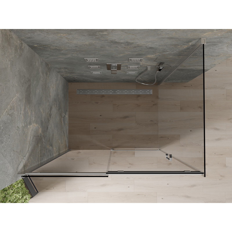 Mexen Omega Schiebeduschkabine 150 x 90 cm, Graphit, Chrom - 825-150-090-01-40