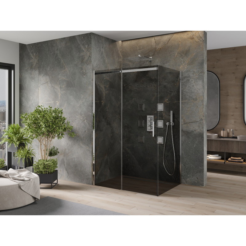 Mexen Omega Schiebeduschkabine 150 x 100 cm, graphit, chrom - 825-150-100-01-40