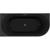 Mexen Gia freistehende Eckbadewanne geriffelt links 150 x 75 cm, schwarz matt, Überlauf gold - 52701507571L-50