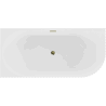 Mexen Gia freistehende Eckbadewanne gerillt links 170 x 80 cm, weiß glänzend, Überlauf gold - 52701708000L-50