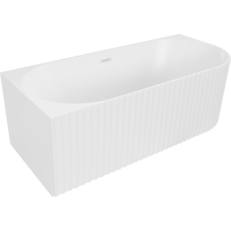 Mexen Gia freistehende Eckbadewanne geriffelt links 170 x 80 cm, weiß matt, weißer Überlauf - 52701708001L-20