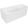 Mexen Gia freistehende Eckbadewanne geriffelt links 170 x 80 cm, weiß matt, weißer Überlauf - 52701708001L-20