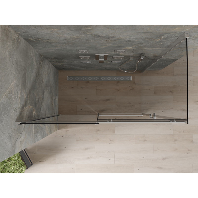 Mexen Omega Schiebeduschkabine 160 x 80 cm, Graphit, Chrom - 825-160-080-01-40