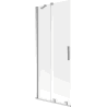 Mexen Velar Badewannen-Falttür 2-flügelig, verschiebbar 80 x 150 cm, satiniert, Chrom - 896-080-000-31-01