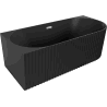 Mexen Gia freistehende Eckwanne gerillt links 170 x 80 cm, schwarz matt, Überlauf chrom - 52701708071L-01