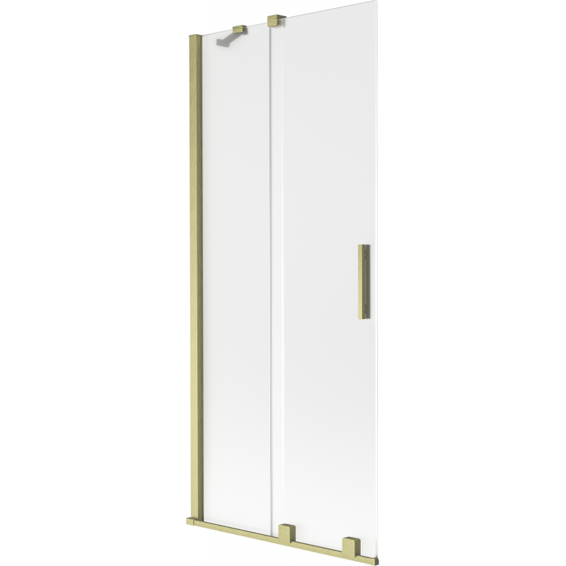 Mexen Velar Wannenschutz 2-flügelig, Schiebetür 80 x 150 cm, mattiert, gebürstetes Gold - 896-080-000-31-55