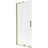 Mexen Velar Wannenschutz 2-flügelig, Schiebetür 80 x 150 cm, mattiert, gebürstetes Gold - 896-080-000-31-55