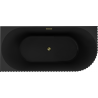 Mexen Gia freistehende Eckbadewanne mit Riffelung links 170 x 80 cm, schwarz matt, Überlauf gold - 52701708071L-50
