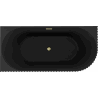 Mexen Gia Eckfreistehende, geriffelte Badewanne links 170 x 80 cm, schwarz matt, Überlauf gold gebürstet - 52701708071L-55