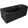 Mexen Gia Freistehende, strukturierte Eckbadewanne links 170 x 80 cm, schwarz matt, Überlauf gun gray gebürstet