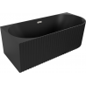 Mexen Gia Freistehende Eckbadewanne geriffelt links 170 x 80 cm, schwarz matt, Überlauf gebürsteter Nickel - 52701708071L-97