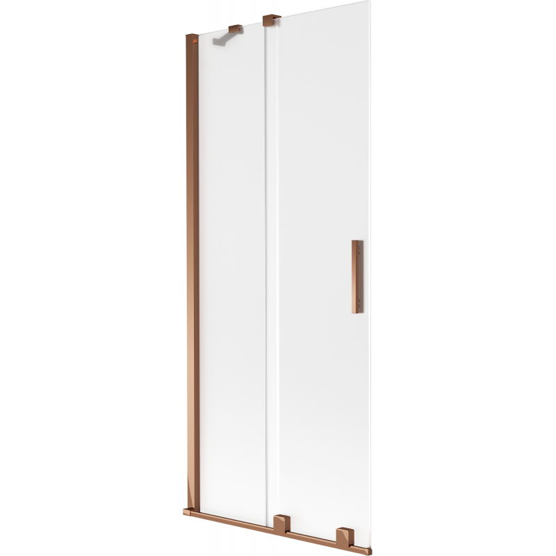 Mexen Velar 2-flügelige, verschiebbare Duschabtrennung 80 x 150 cm, satiniert, Roségold - 896-080-000-31-60