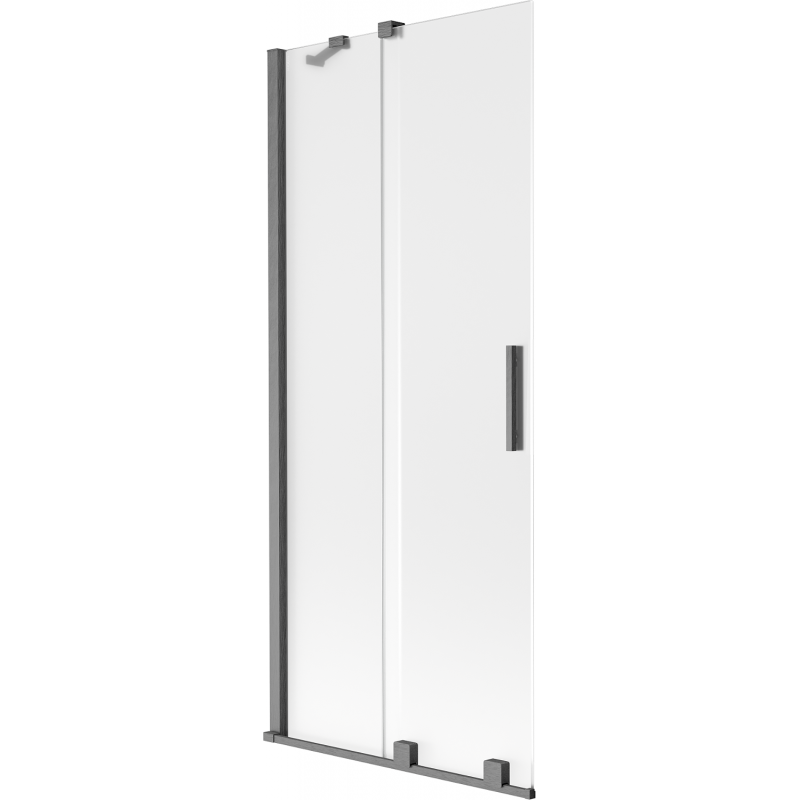 Mexen Velar Wannenschirm 2-flügelig verschiebbar 80 x 150 cm, matt, gebürstetes Kanonengrau - 896-080-000-31-66
