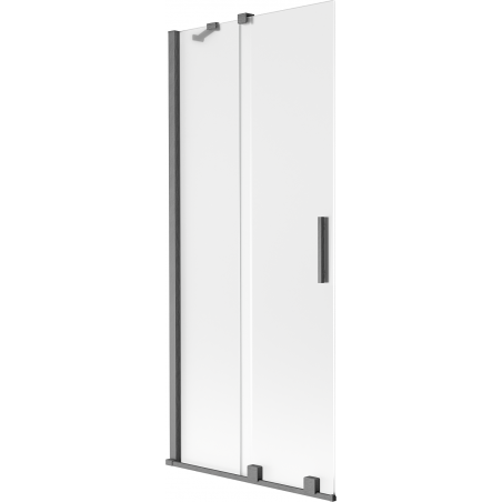 Mexen Velar Wannenschirm 2-flügelig verschiebbar 80 x 150 cm, matt, gebürstetes Kanonengrau - 896-080-000-31-66