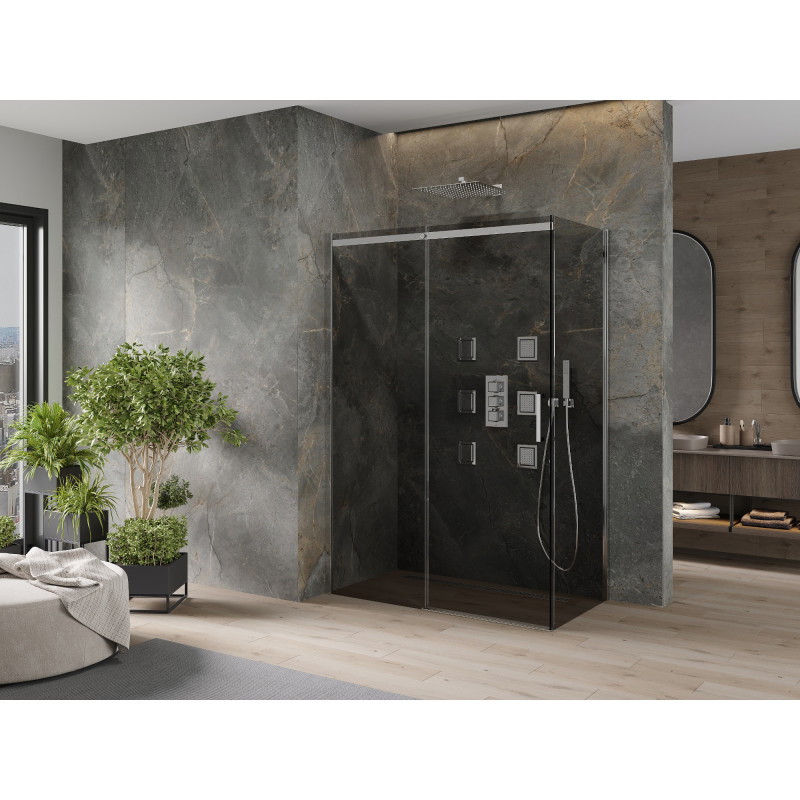 Mexen Omega Schiebeduschkabine 160 x 90 cm, Graphit, Chrom - 825-160-090-01-40