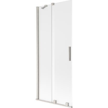 Mexen Velar Duschwand, 2-flügelig, 80 x 150 cm, Mattglas, gebürsteter Nickel - 896-080-000-31-97