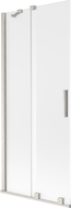 Mexen Velar Duschwand, 2-flügelig, 80 x 150 cm, Mattglas, gebürsteter Nickel - 896-080-000-31-97