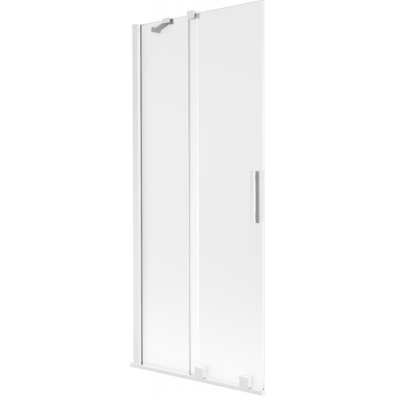 Mexen Velar Duschwand für die Badewanne 2-flügelig, schiebbar 85 x 150 cm, Eisoptik, weiß - 896-085-000-31-20