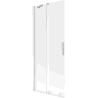 Mexen Velar Duschwand für die Badewanne 2-flügelig, schiebbar 85 x 150 cm, Eisoptik, weiß - 896-085-000-31-20