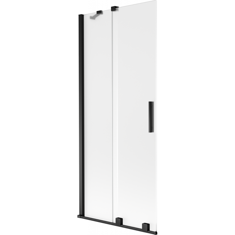 Mexen Velar Duschwand 2-flügelig, verschiebbar, 85 x 150 cm, mattiert, schwarz - 896-085-000-31-70