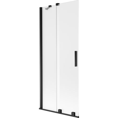 Mexen Velar Duschwand 2-flügelig, verschiebbar, 85 x 150 cm, mattiert, schwarz - 896-085-000-31-70