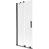 Mexen Velar Duschwand 2-flügelig, verschiebbar, 85 x 150 cm, mattiert, schwarz - 896-085-000-31-70