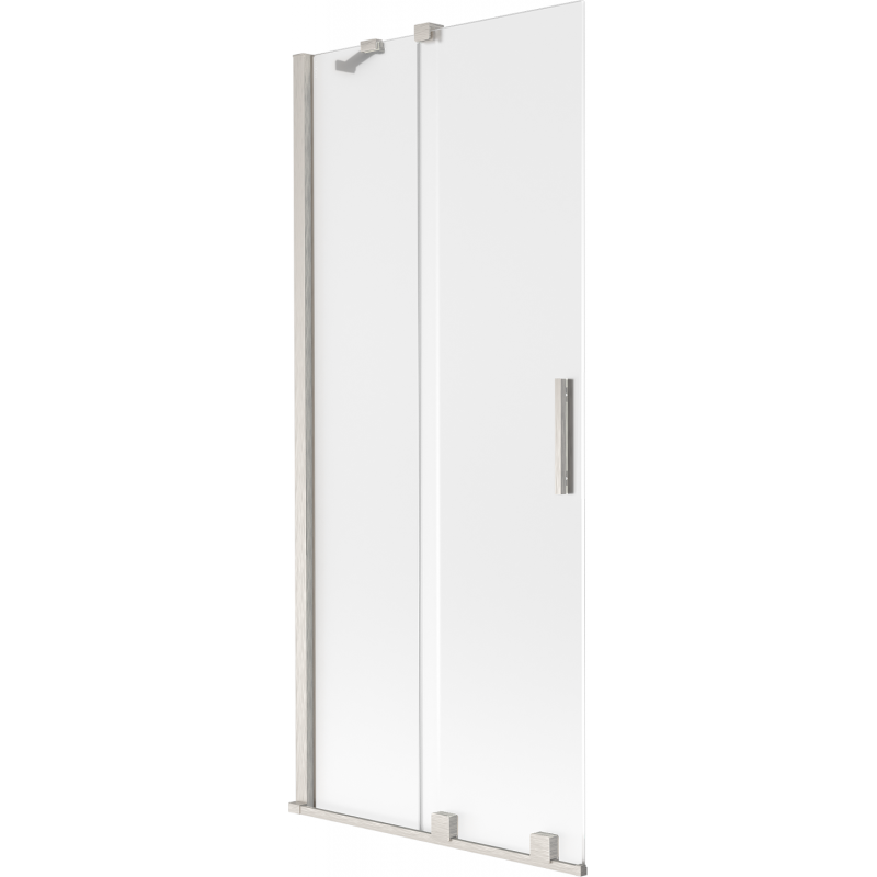 Mexen Velar Badewannenabtrennung 2-flügelig 85 x 150 cm, matt, gebürsteter Nickel - 896-085-000-31-97