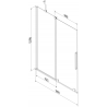 Mexen Velar Badewannenabtrennung 2-flügelig verschiebbar 90 x 150 cm, matt, gold gebürstet - 896-090-000-31-55