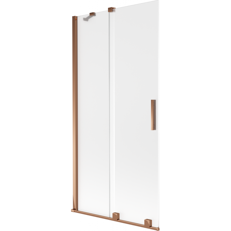 Mexen Velar Badewannenabtrennung 2-flügelig verschiebbar 90 x 150 cm, satiniert, Roségold - 896-090-000-31-60