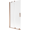 Mexen Velar Badewannenabtrennung 2-flügelig verschiebbar 90 x 150 cm, satiniert, Roségold - 896-090-000-31-60