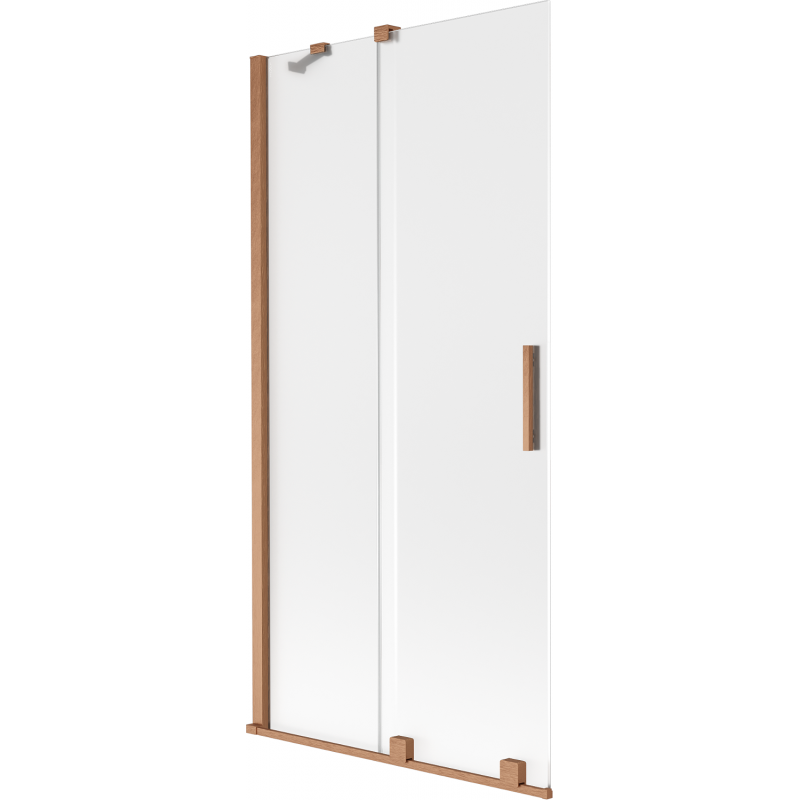 Mexen Velar 2-flügelige, verschiebbare Badewannenabtrennung 90 x 150 cm, mattiert, gebürstetes Kupfer - 896-090-000-31-65