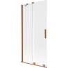 Mexen Velar 2-flügelige, verschiebbare Badewannenabtrennung 90 x 150 cm, mattiert, gebürstetes Kupfer - 896-090-000-31-65