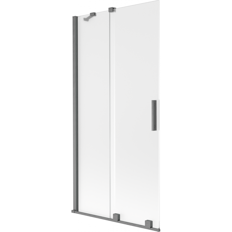 Mexen Velar Duschwand, 2-flügelig, verschiebbar, 90 x 150 cm, matt, gebürstetes Gun Gray - 896-090-000-31-66