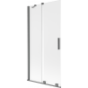 Mexen Velar Duschwand, 2-flügelig, verschiebbar, 90 x 150 cm, matt, gebürstetes Gun Gray - 896-090-000-31-66