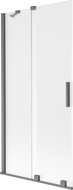 Mexen Velar Duschwand, 2-flügelig, verschiebbar, 90 x 150 cm, matt, gebürstetes Gun Gray - 896-090-000-31-66