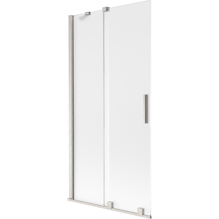 Mexen Velar Badewannenfaltwand 2-flügelig verschiebbar 90 x 150 cm, matt, gebürstetes Nickel - 896-090-000-31-97