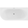 Mexen Gia freistehende Eckbadewanne geriffelt rechts 170 x 80 cm, weiße Matt, Überlauf Chrom - 52701708001P-01