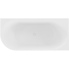 Mexen Gia freistehende Eckbadewanne rechts gerillt 170 x 80 cm, weiß matt, Überlauf weiß - 52701708001P-20