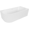 Mexen Gia freistehende Eckbadewanne rechts gerillt 170 x 80 cm, weiß matt, Überlauf weiß - 52701708001P-20