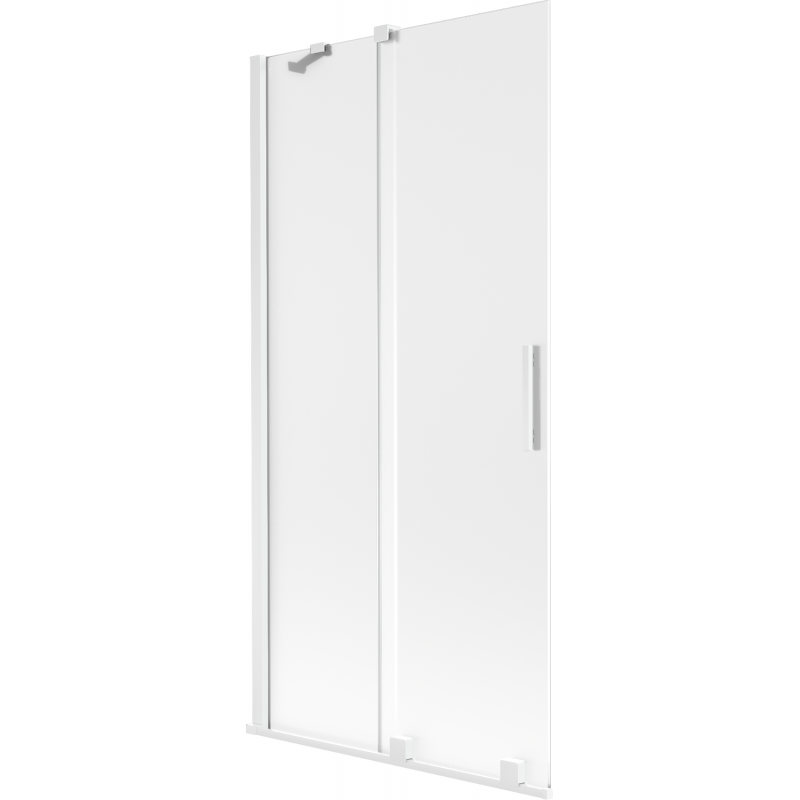 Mexen Velar Duschwand 2-teilig Schiebbar 95 x 150 cm, Milchglas, Weiß - 896-095-000-31-20