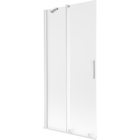 Mexen Velar Duschwand 2-teilig Schiebbar 95 x 150 cm, Milchglas, Weiß - 896-095-000-31-20