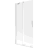 Mexen Velar Duschwand 2-teilig Schiebbar 95 x 150 cm, Milchglas, Weiß - 896-095-000-31-20