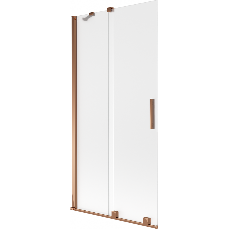 Mexen Velar Badewannenabtrennung 2-flügelig verschiebbar 95 x 150 cm, mattiert, Roségold - 896-095-000-31-60