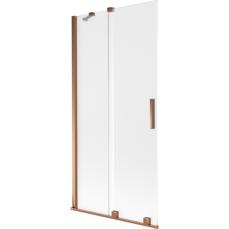 Mexen Velar Badewannenabtrennung 2-flügelig verschiebbar 95 x 150 cm, mattiert, Roségold - 896-095-000-31-60