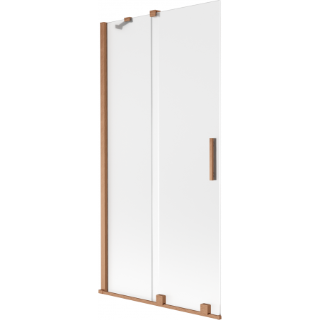 Mexen Velar Badewannenabtrennung 2-flügelige Schiebetür 95 x 150 cm, matt, gebürstetes Kupfer - 896-095-000-31-65