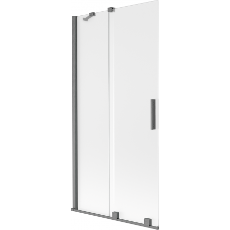 Mexen Velar Badewannenparavent 2-flügelig verschiebbar 95 x 150 cm, matt, gebürstetes Gun Gray - 896-095-000-31-66