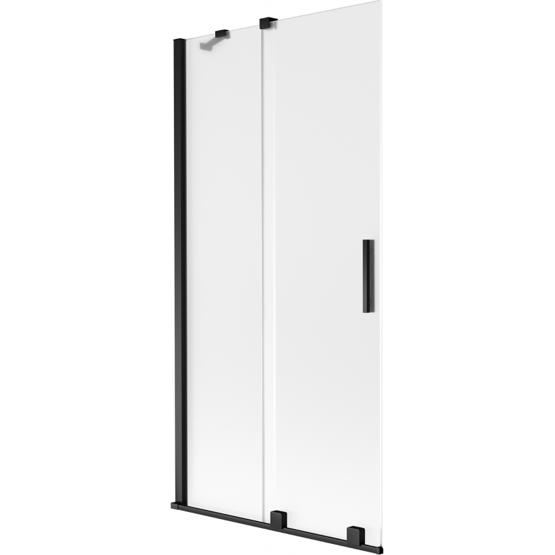 Mexen Velar Duschwand 2-flügelig verschiebbar 95 x 150 cm, gefrostet, schwarz - 896-095-000-31-70