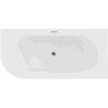 Mexen Gia freistehende Eckbadewanne geriffelt rechts 170 x 80 cm, weiß matt, Überlauf gold - 52701708001P-50